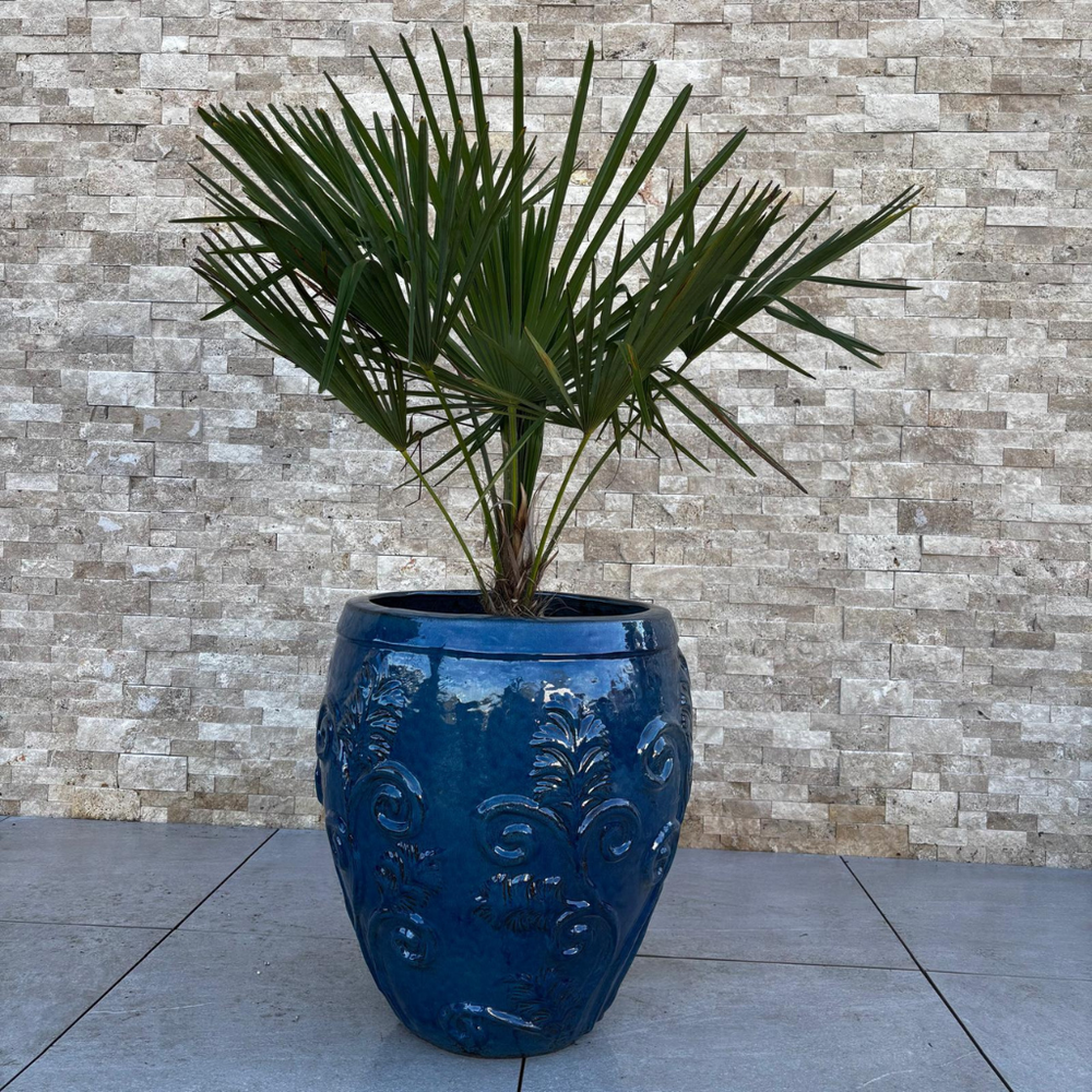 Planter GAIA 53x57cm azure blue
