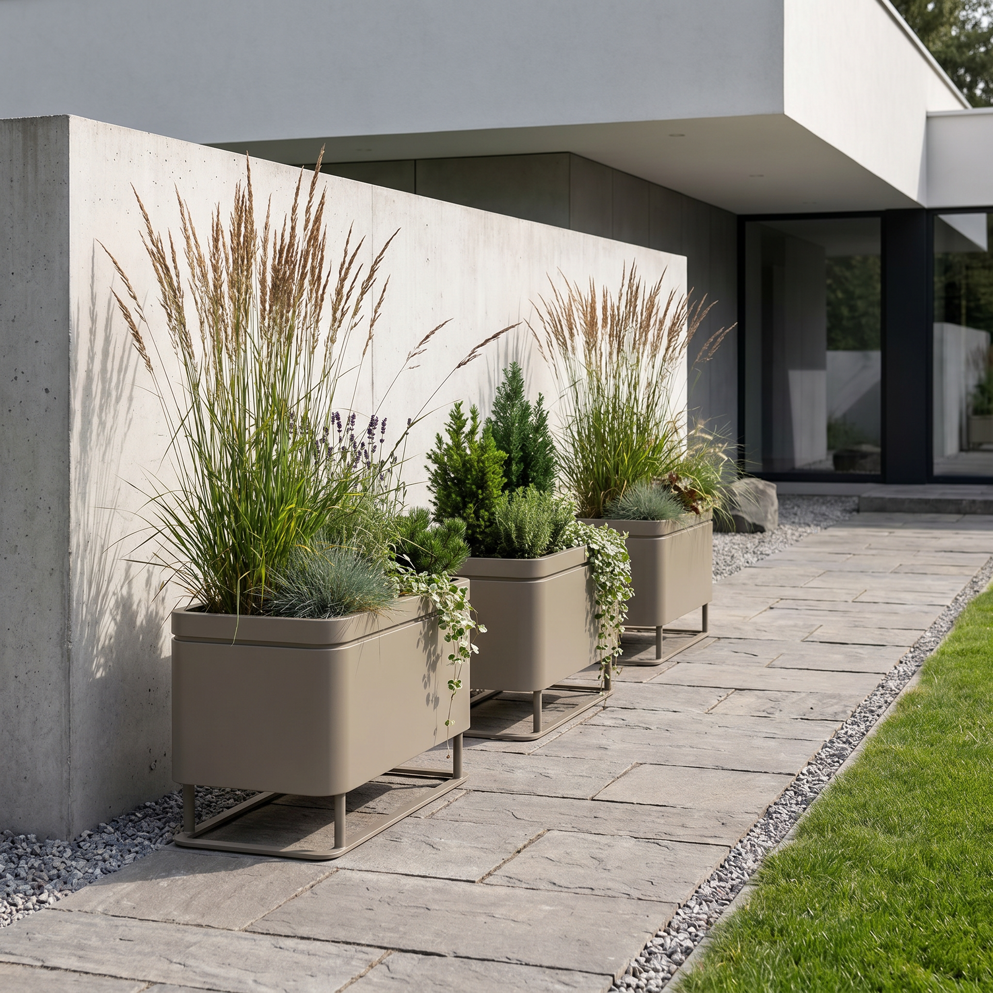 Jardinière GRANDIOSA 90x40x50cm champagne