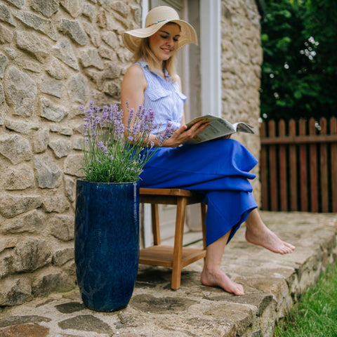 Pot ATHENA 25x50cm bleu outremer