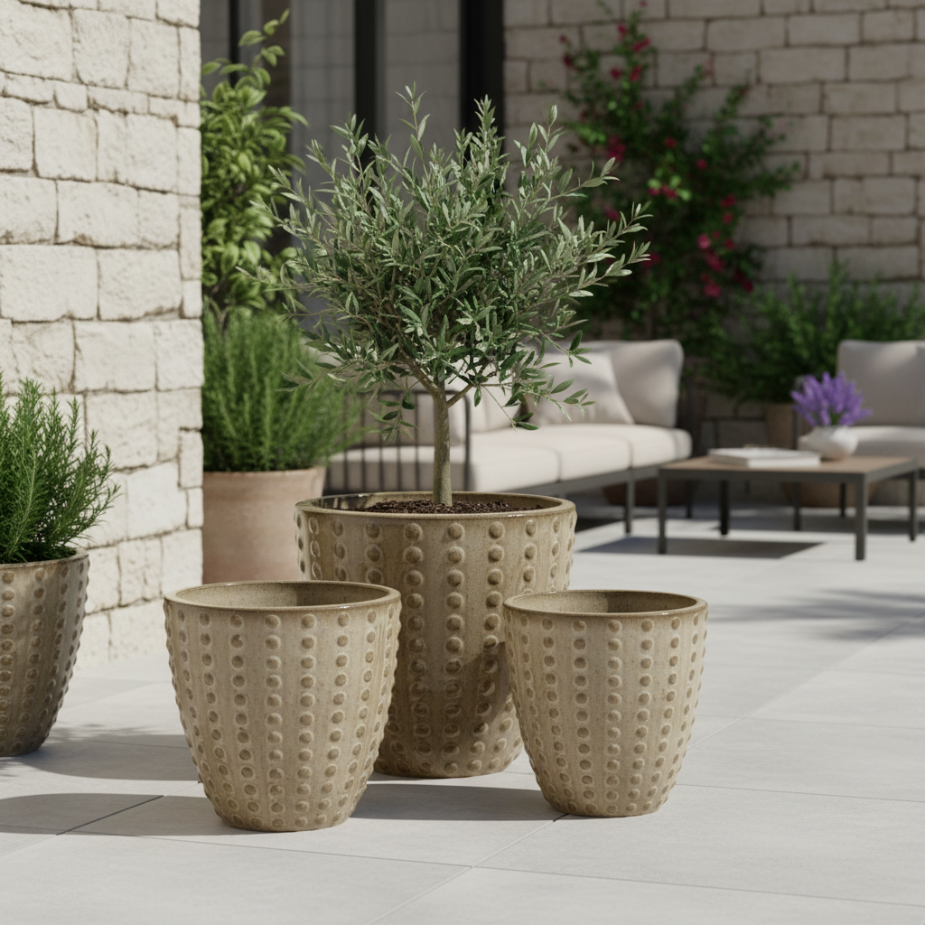 ATTILA pot 23x22cm bronze sandblasted