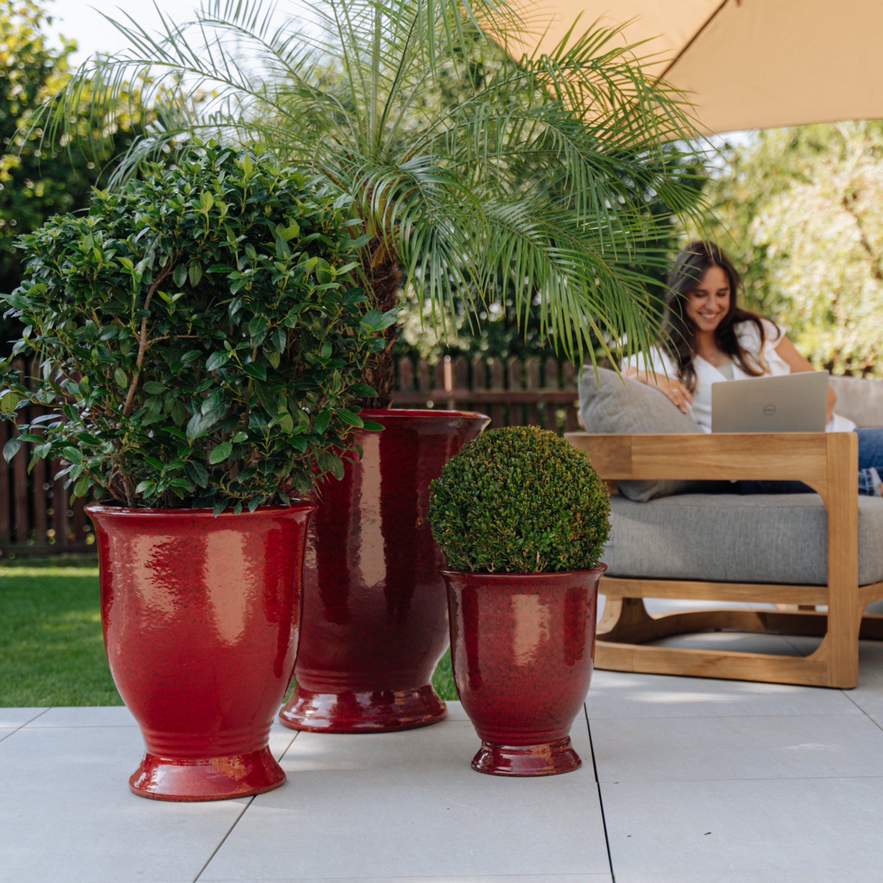 Pot ARTHUR 55x69cm rouge tropical