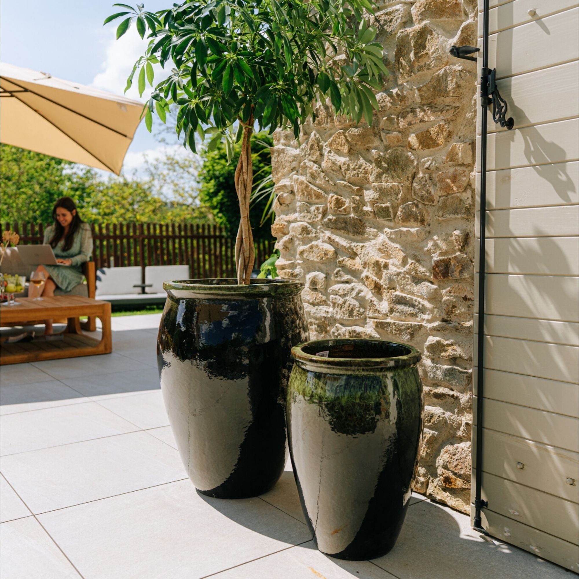 Pot BACCHUS 50x68cm noir & vert