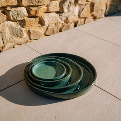 21cm jade saucer handmade in glazed terracotta