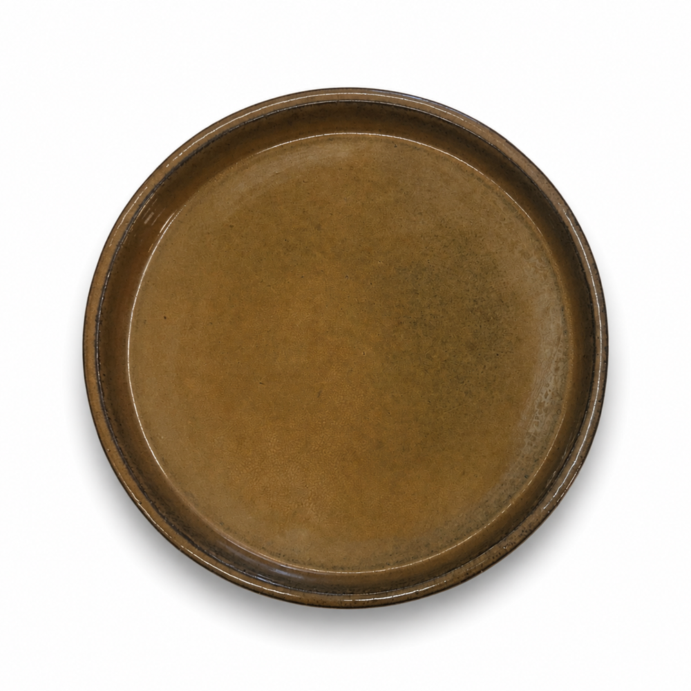 Plato redondo 28cm miel ámbar