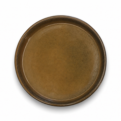 Soucoupe ronde 28cm miel ambré