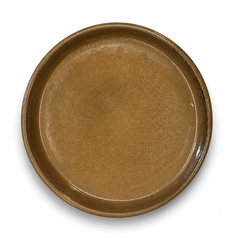 Round saucer 34cm amber honey