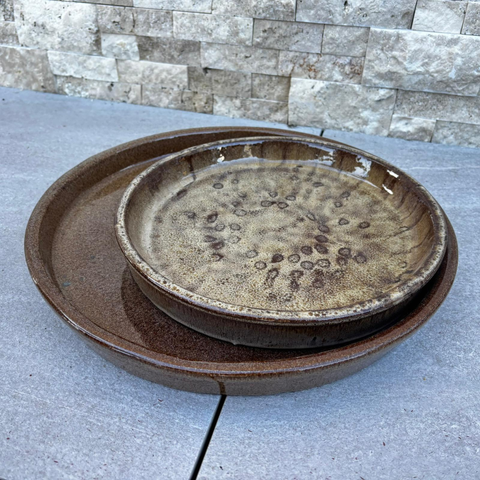 Soucoupe 16cm bronze sablé