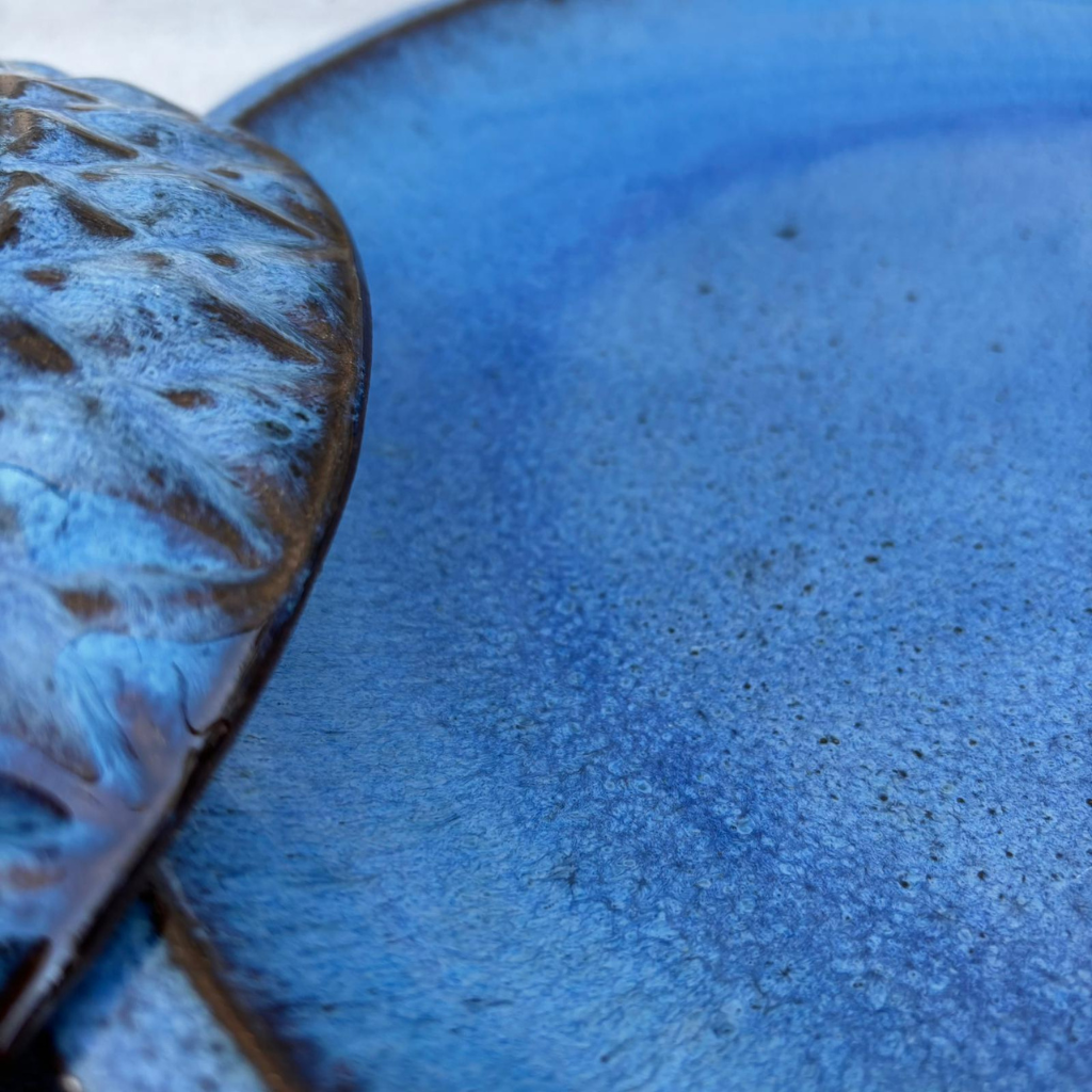 Soucoupe 28cm bleu antique