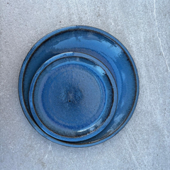 25cm antique blue saucer