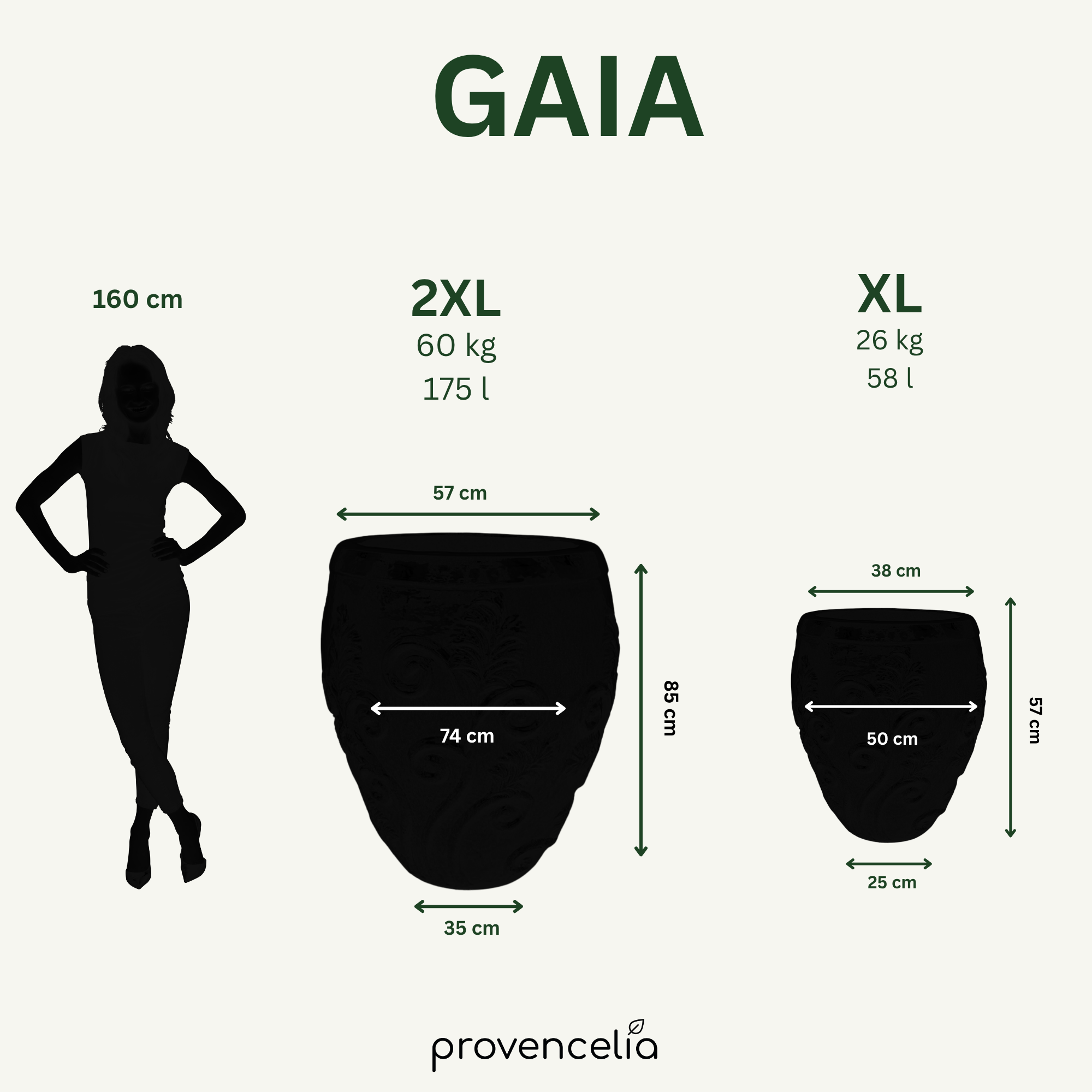 Pot GAIA 52x58cm miel ambré