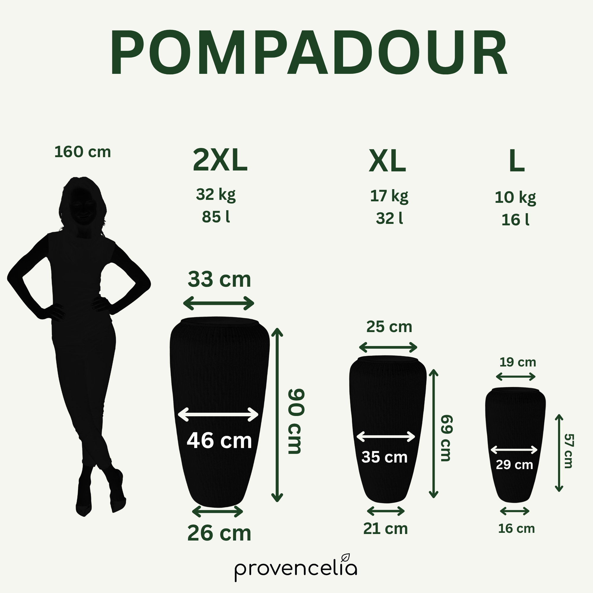 Maceta POMPADOUR 36x69cm violeta claro