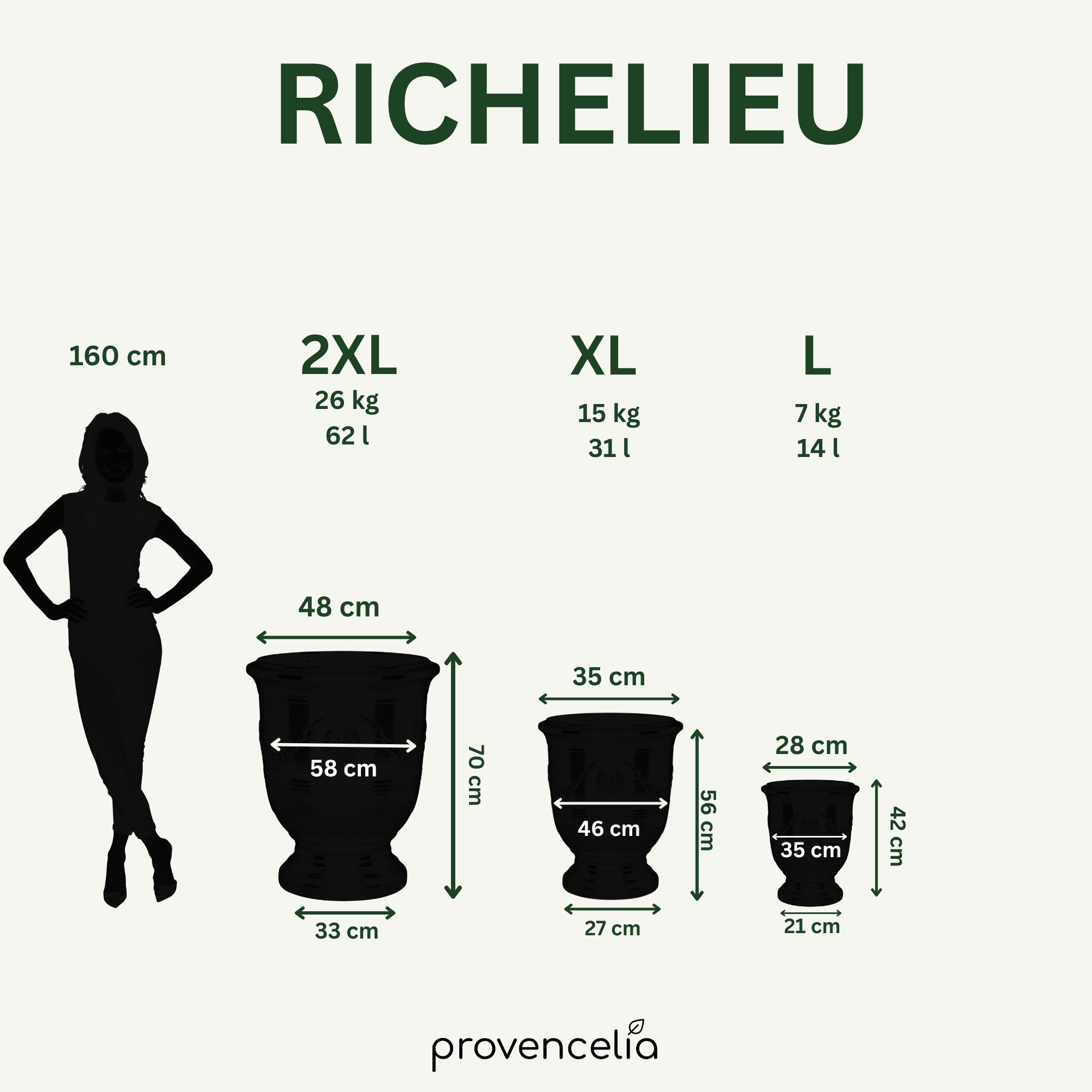 Maceta RICHELIEU 35x42cm perla