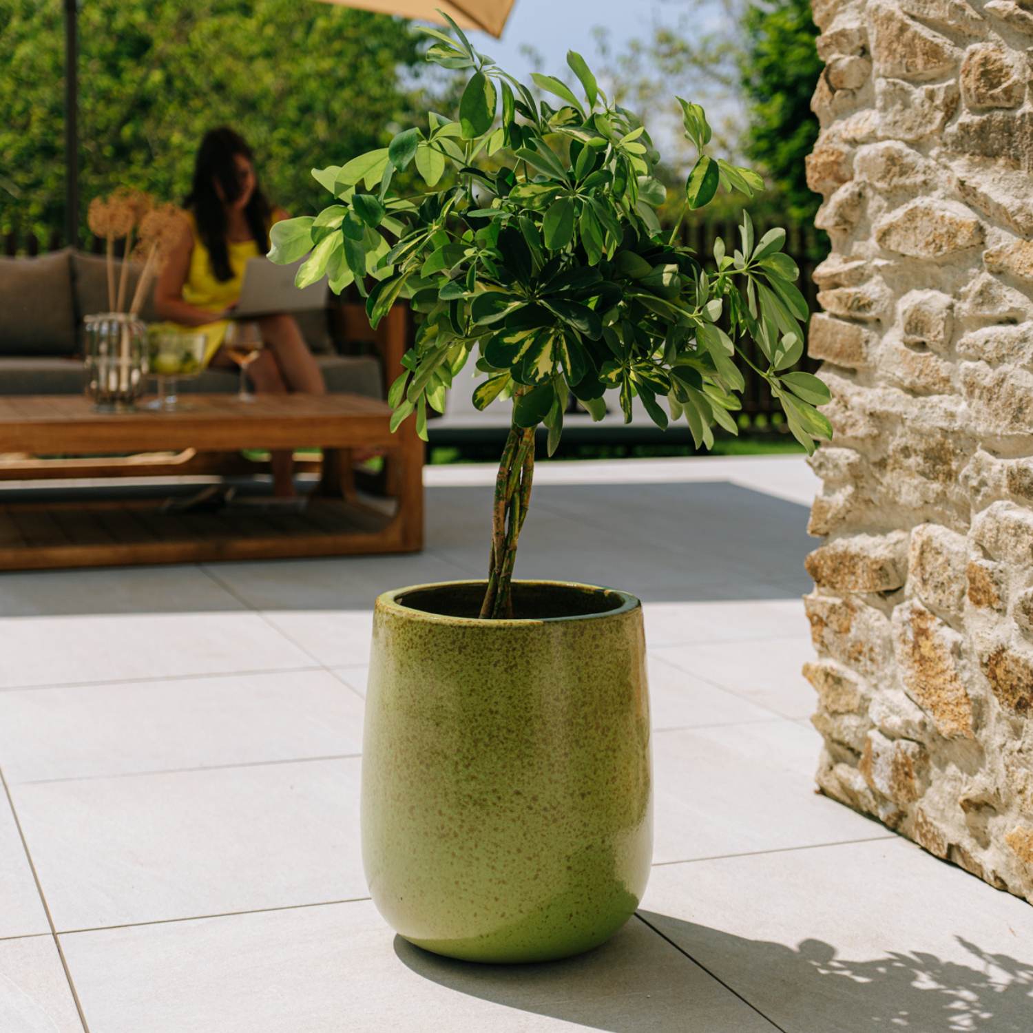 Pot DIANE 30x35cm vert lac