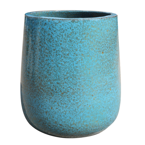 DIANE 42x49, large outdoor pot, handmade in glazed terracotta, frost-resistant, iron blue