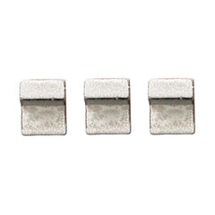 Lot de 3 pieds de pot 6cm crème fait à la main en terre cuite émaillée