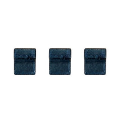 Lot de 3 pieds de pot 6cm saphir fait à la main en terre cuite émaillée