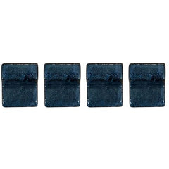 Lot de 4 pieds de pot 6cm saphir fait à la main en terre cuite émaillée