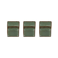 Lot de 3 pieds de pot 6cm brume de jade fait à la main en terre cuite émaillée