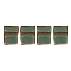 Lot de 4 pieds de pot 6cm brume de jade fait à la main en terre cuite émaillée