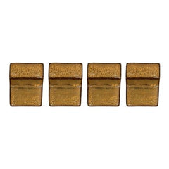 Lot de 4 pieds de pot 6cm sunset fait à la main en terre cuite émaillée