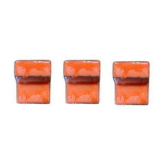 Lot de 3 pieds de pot 6cm aurore fait à la main en terre cuite émaillée
