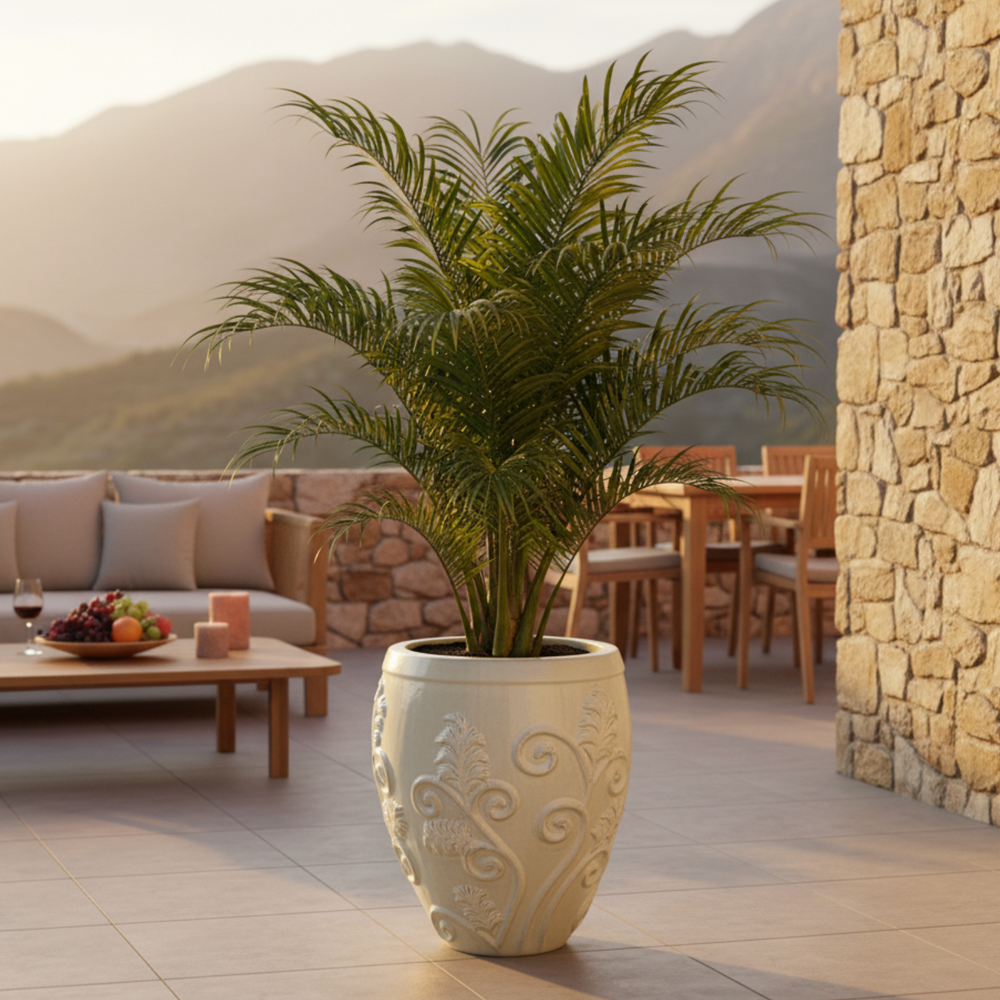 Planter GAIA 53x57cm cream