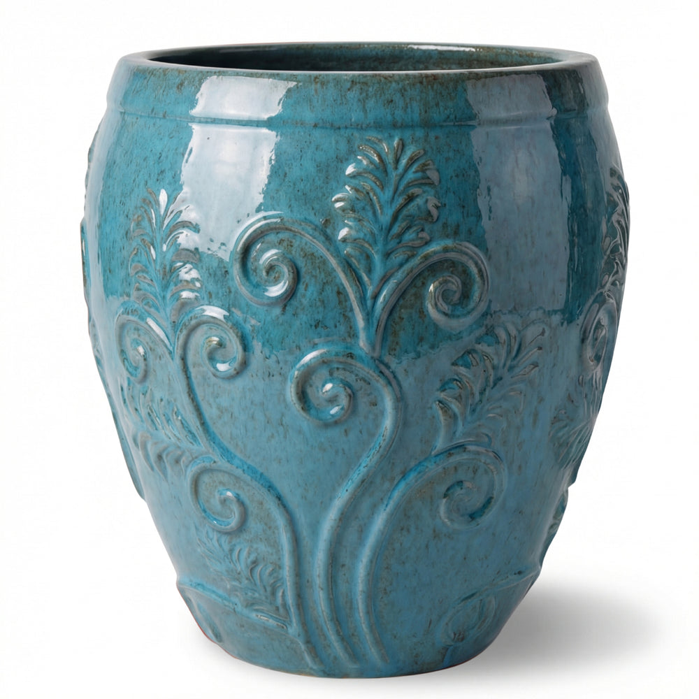 Vaso GAIA 75x78cm blu acciaio