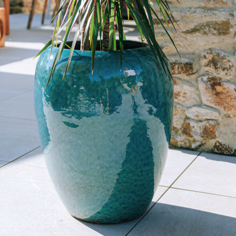 Vaso GALILEE 50x60cm blu acciaio