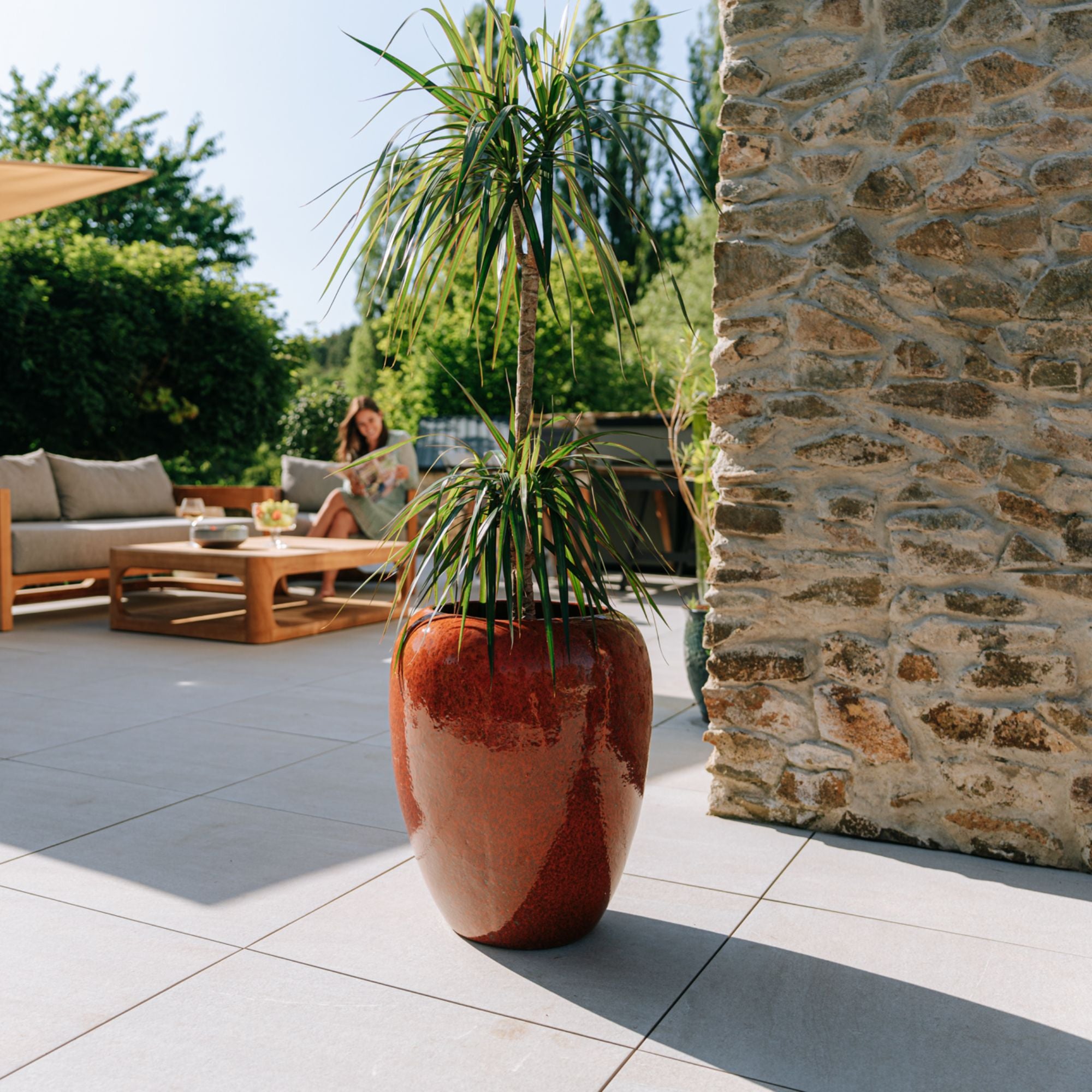 Pot GALILÉE 50x60cm rouille d'automne