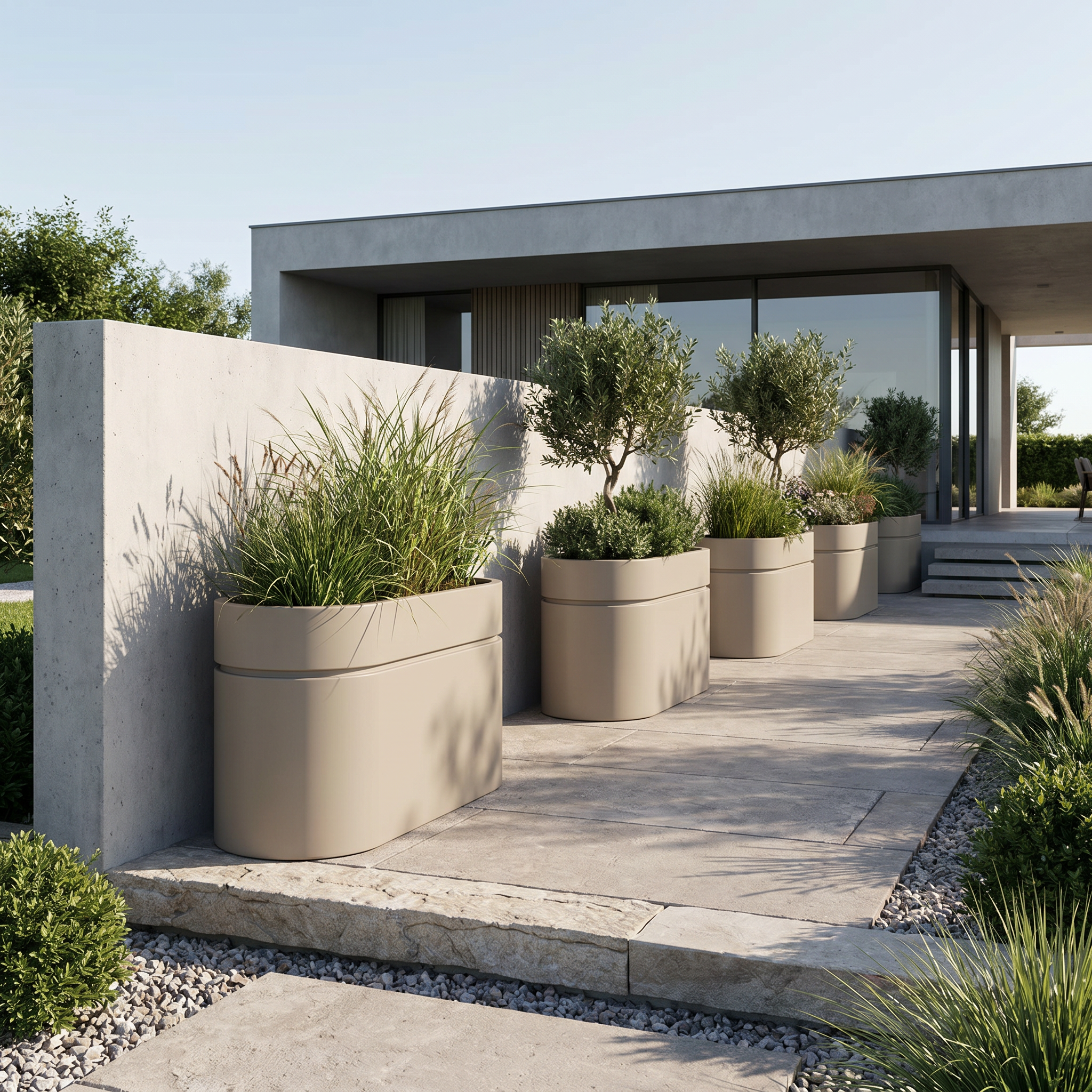 Fioriera INFINITY LINE 120x40x60cm champagne