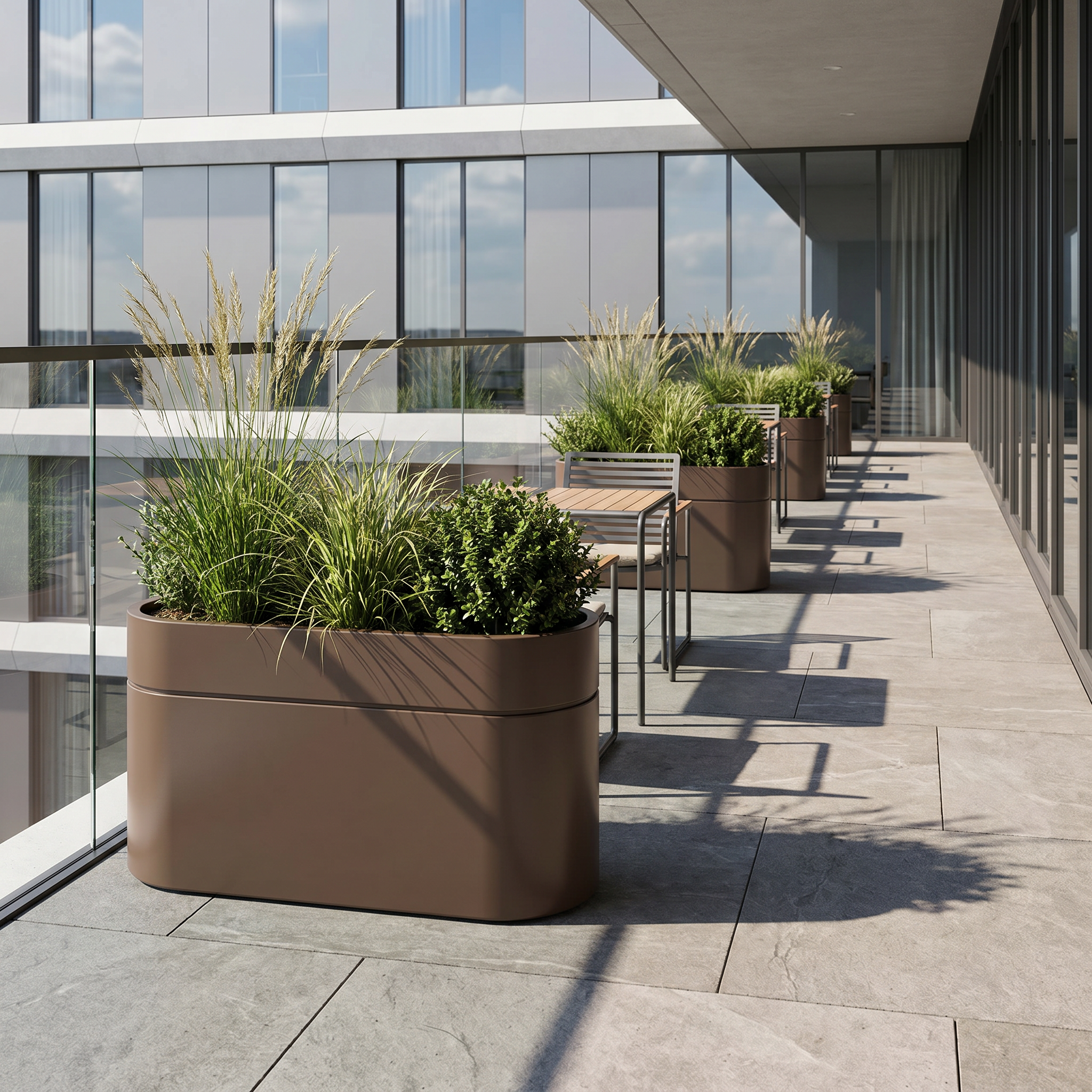 Fioriera INFINITY LINE 120x40x60cm taupe