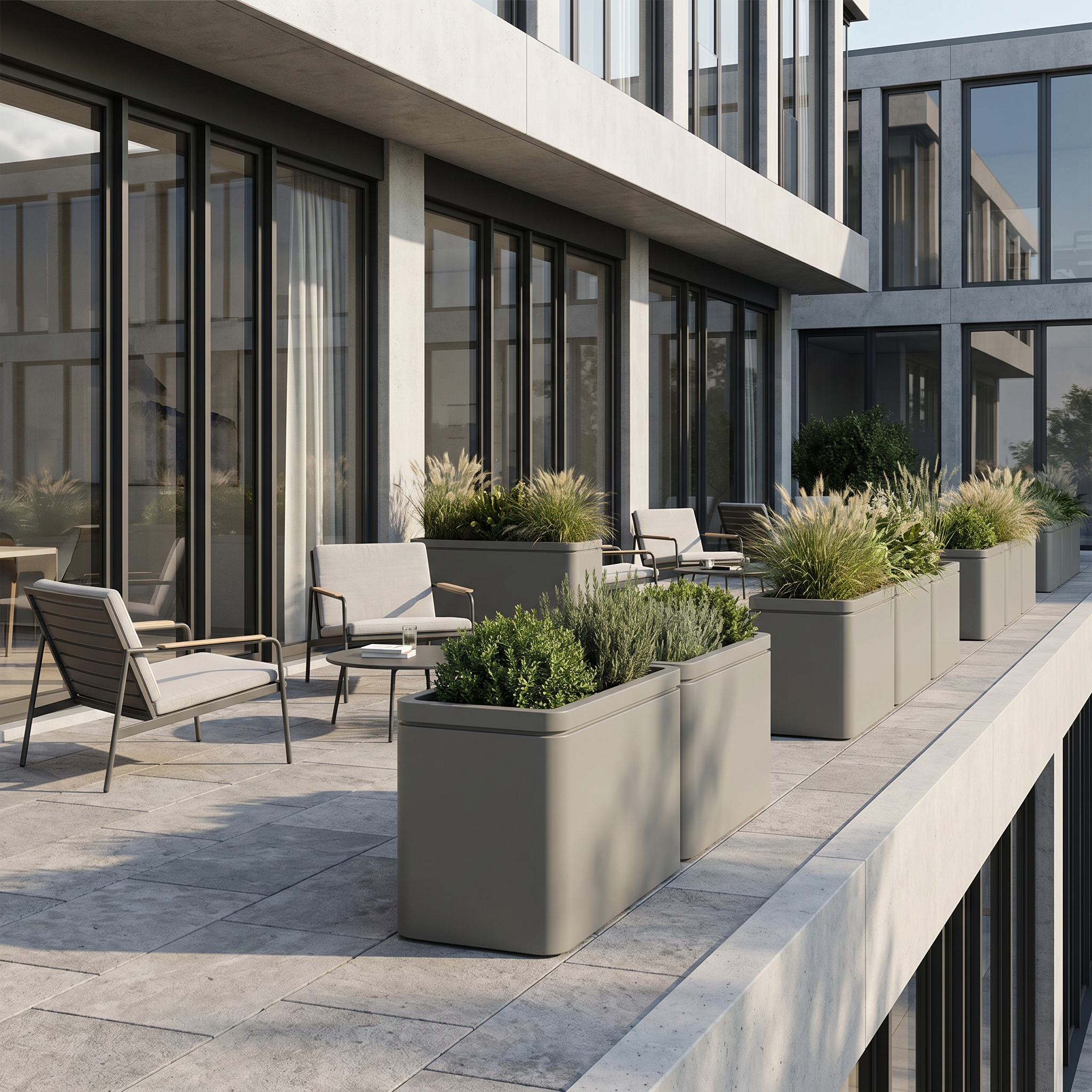 Pot INFINITY SQUARE 100x60cm champagne