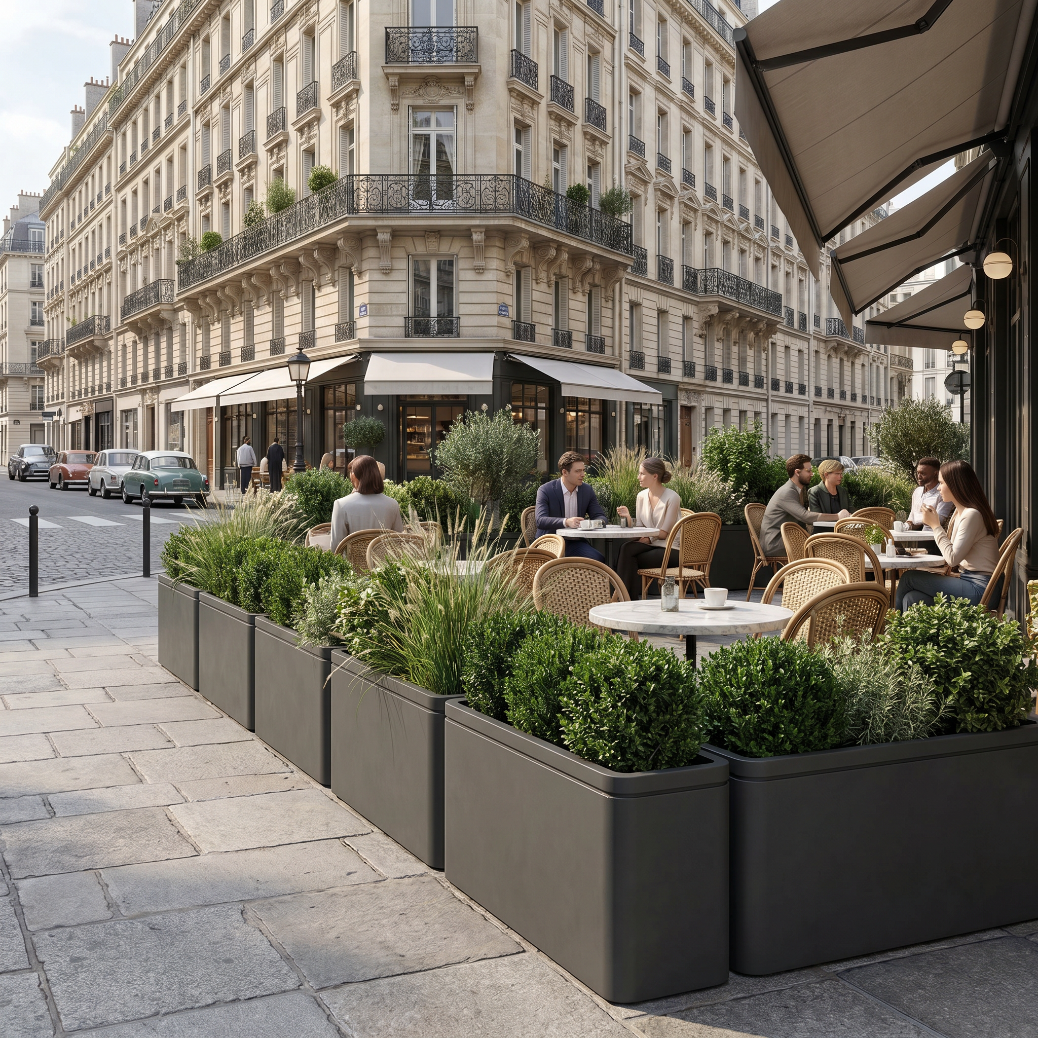 INFINITY SQUARE Pot 100x60cm anthracite