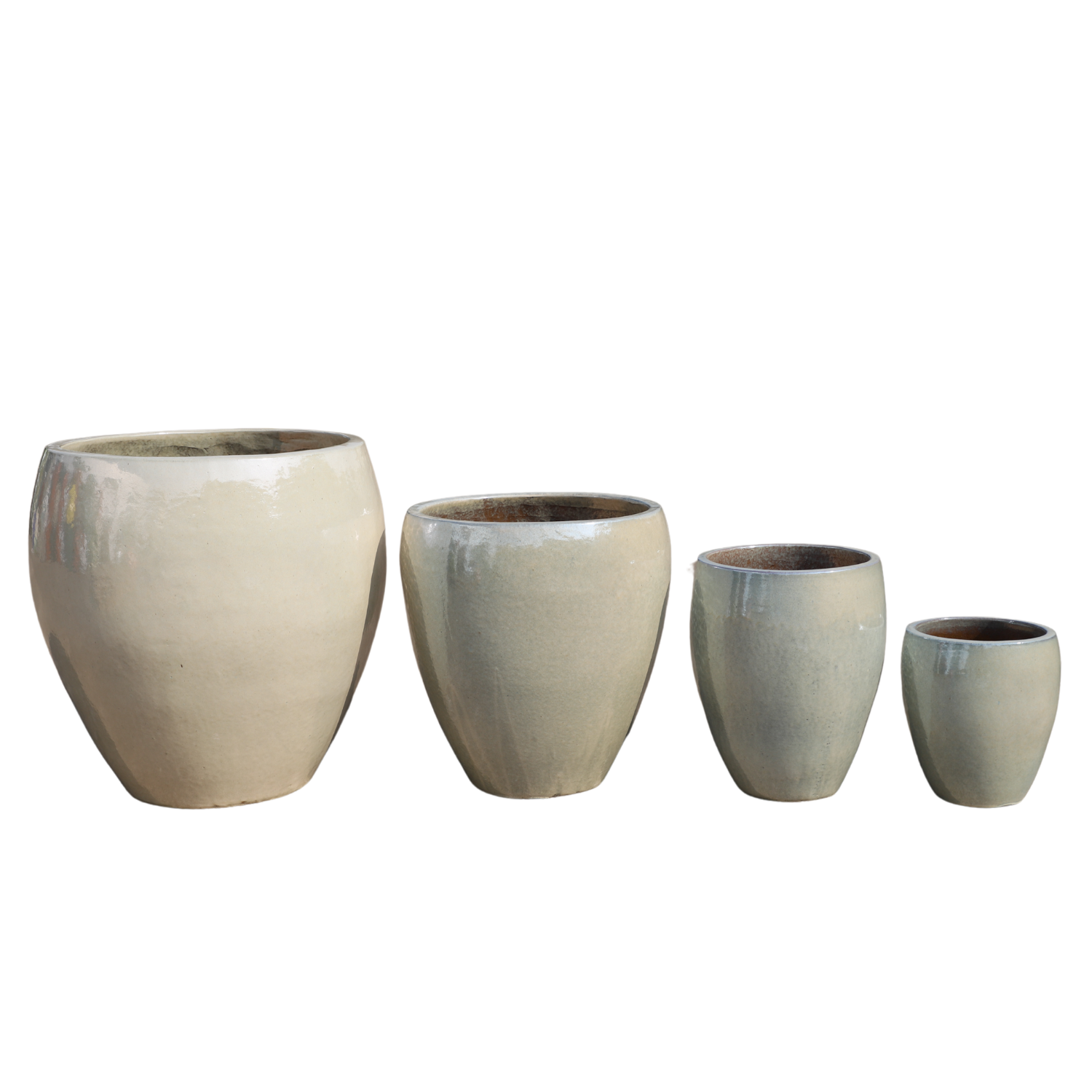 LAFONTAINE 68x68 cm, pot grande taille d'extérieur fait main en terre cuite émaillée, résistant au gel, perle