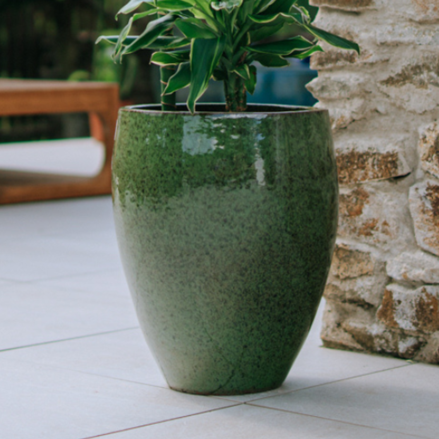 Pot LAFONTAINE 23x35cm vert tropical