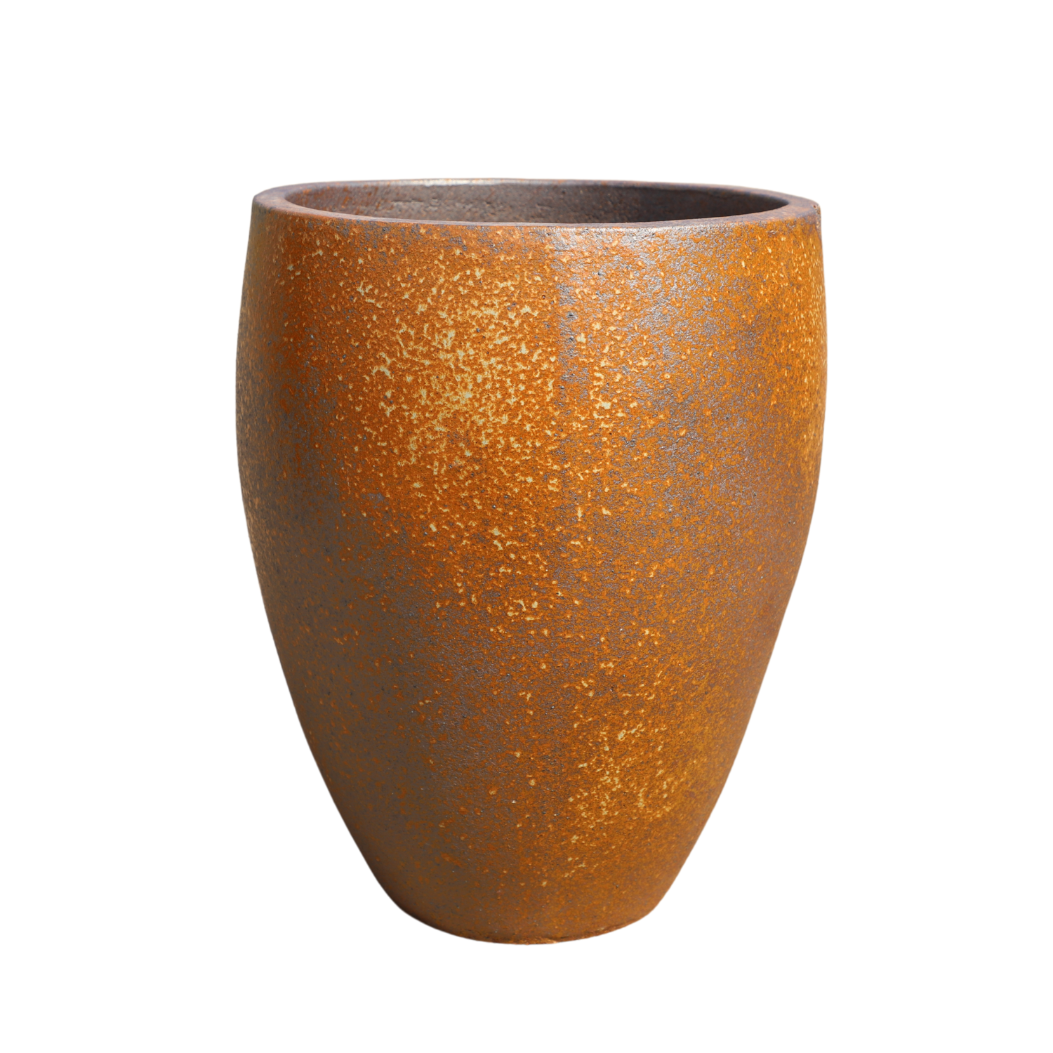 LAFONTAINE 39x42, large outdoor pot, handmade in glazed terracotta, frost-resistant, iron finished