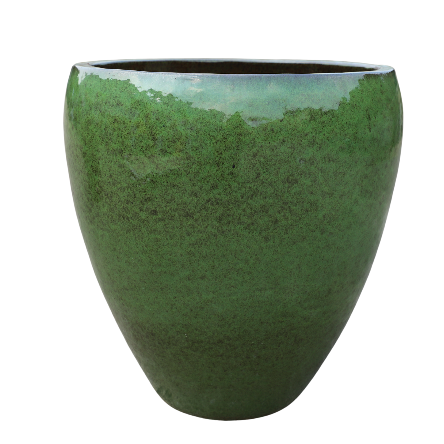 LAFONTAINE 52x52 cm, pot grande taille d'extérieur fait main en terre cuite émaillée, résistant au gel, vert tropical