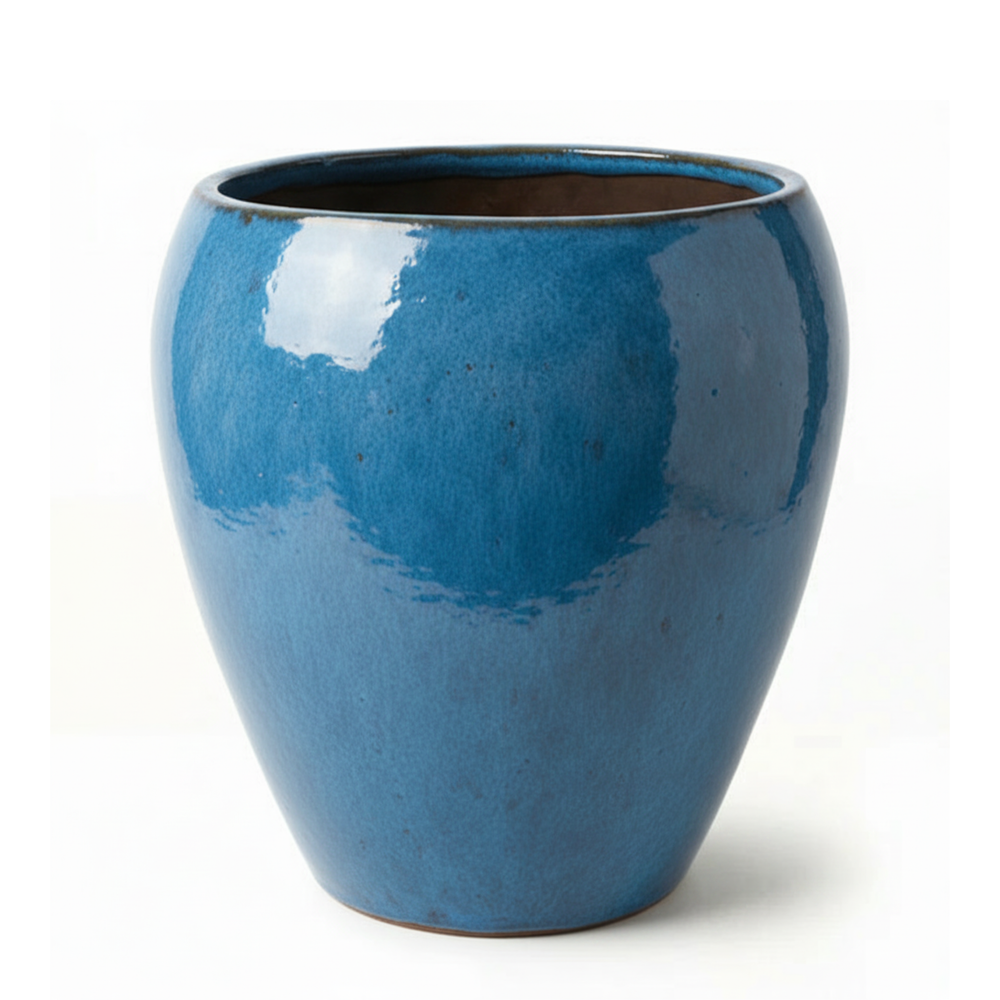 Planter LAFONTAINE2 52x52cm azure blue