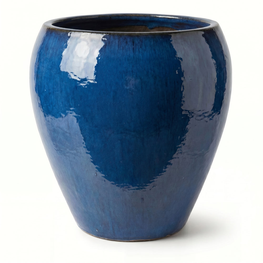 Planter LAFONTAINE 68x68cm azure blue, large format