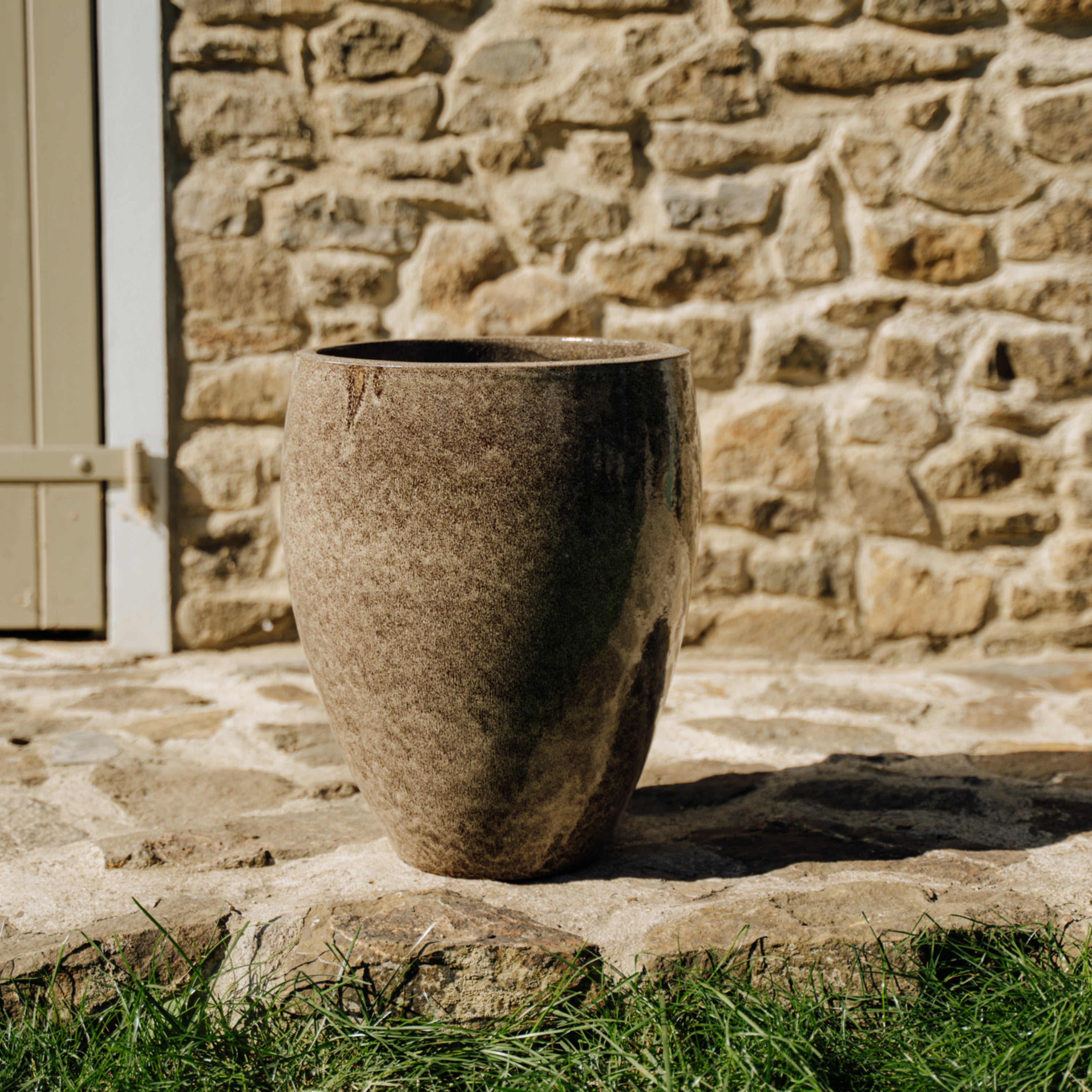 Pot LAFONTAINE 39x42cm tigre blanc