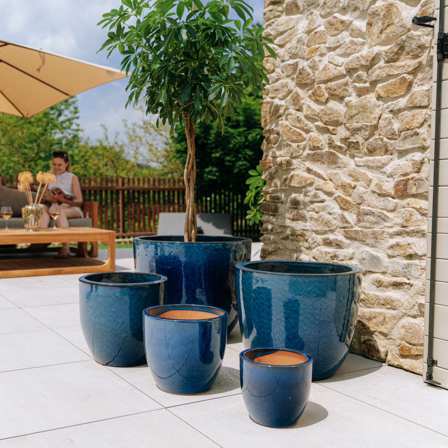 Pot LANCELOT 57x50cm bleu azur