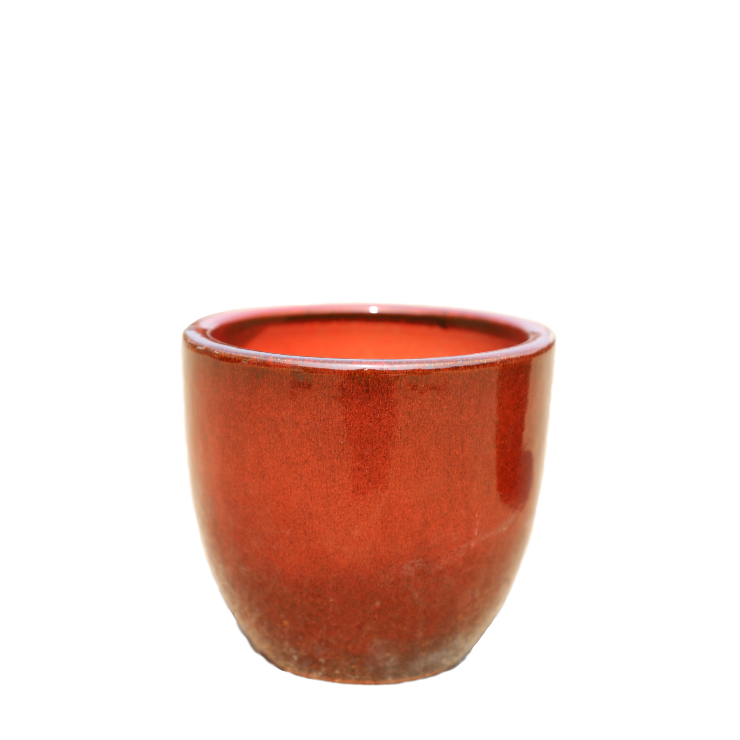 LANCELOT 21x19 cm, grande vaso da esterno, realizzato a mano in terracotta smaltata, resistente al gelo, rosso tropicale