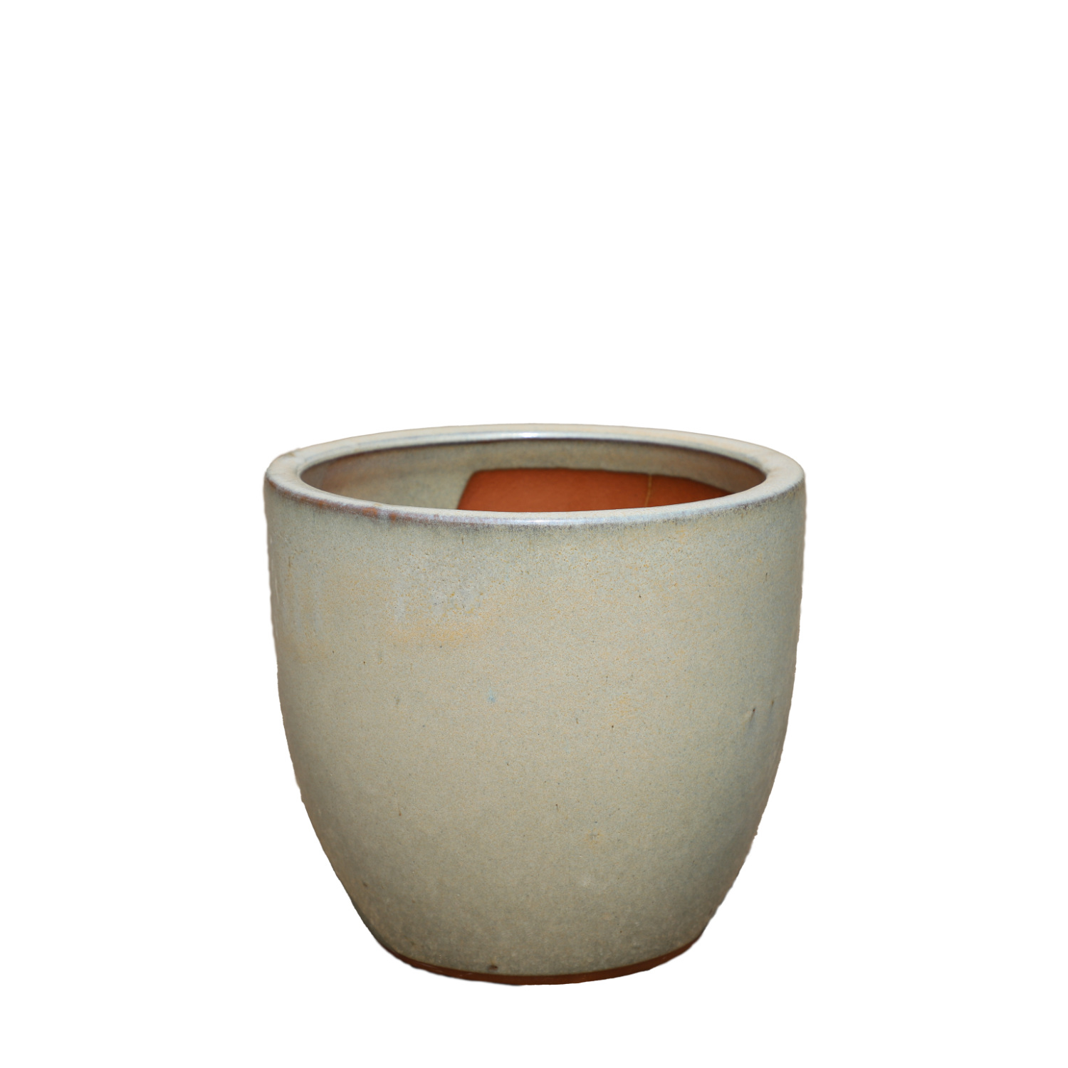 LANCELOT 21x19 cm, grande vaso da esterno, realizzato a mano in terracotta smaltata, resistente al gelo, perla