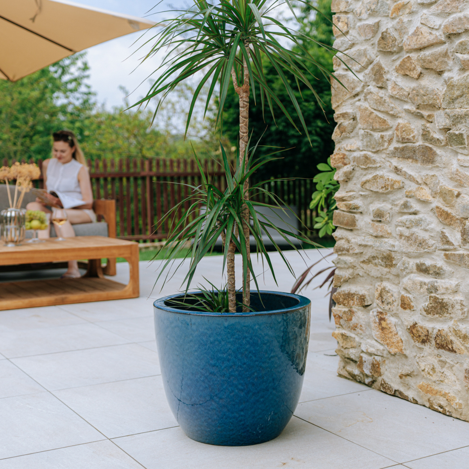 Pot LANCELOT 47x41cm bleu azur