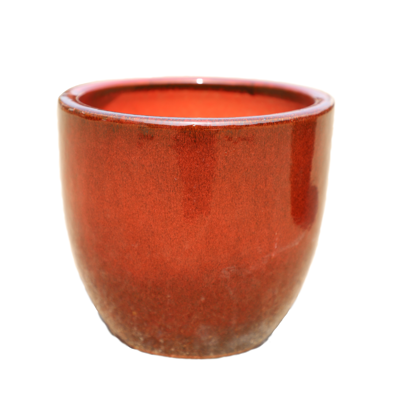 LANCELOT 47x41 cm, large outdoor pot, handmade in glazed terracotta, frost-resistant, tropical red
