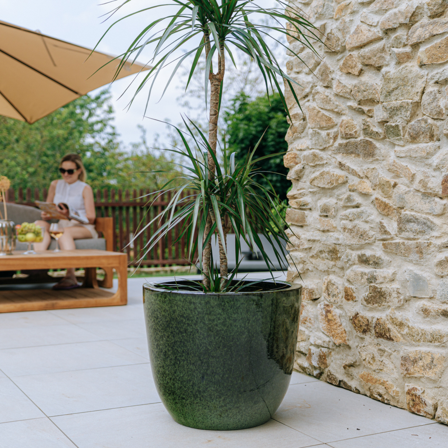 Pot LANCELOT 47x41cm vert tropical