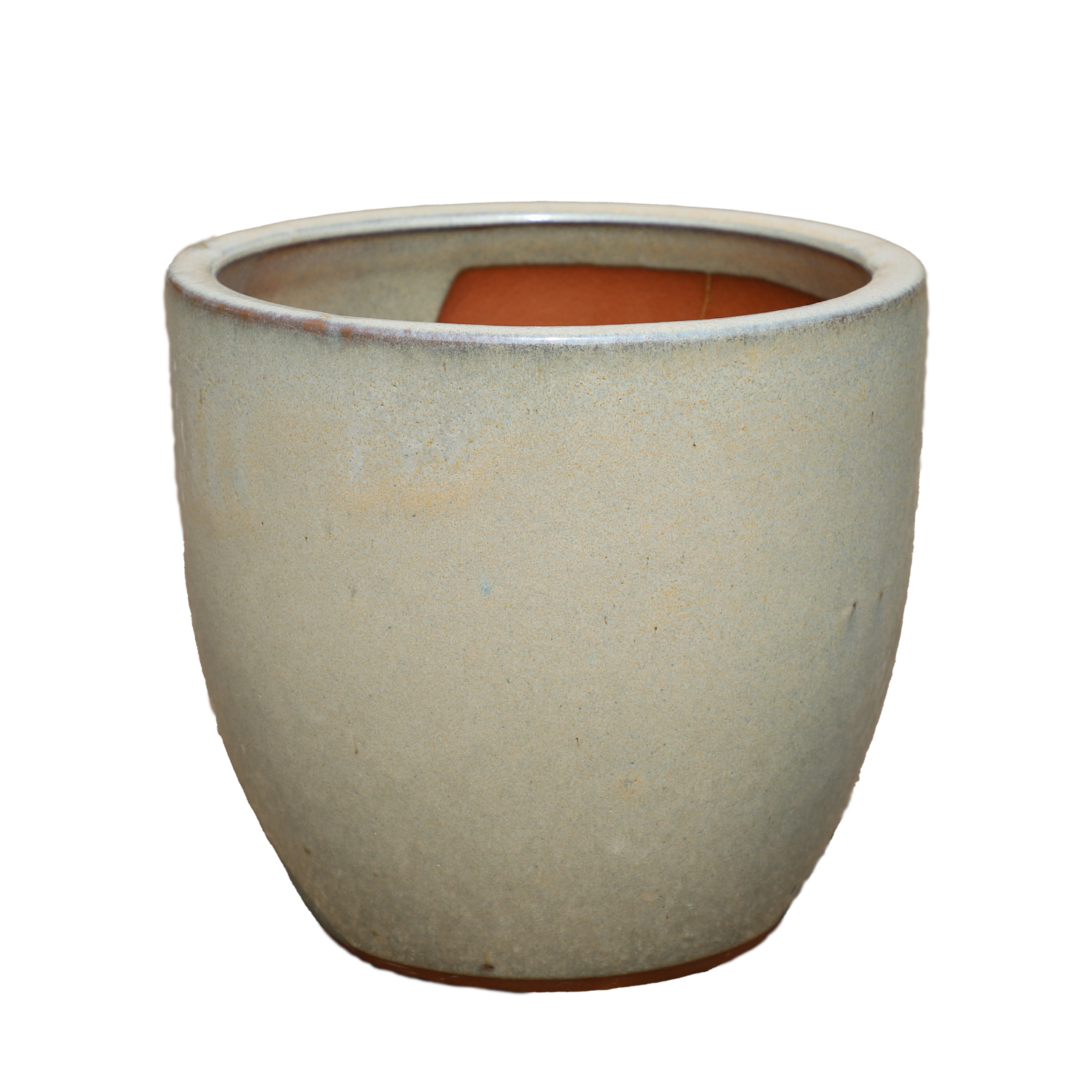 LANCELOT 47x41 cm, large outdoor pot, handmade in glazed terracotta, frost-resistant, pearl