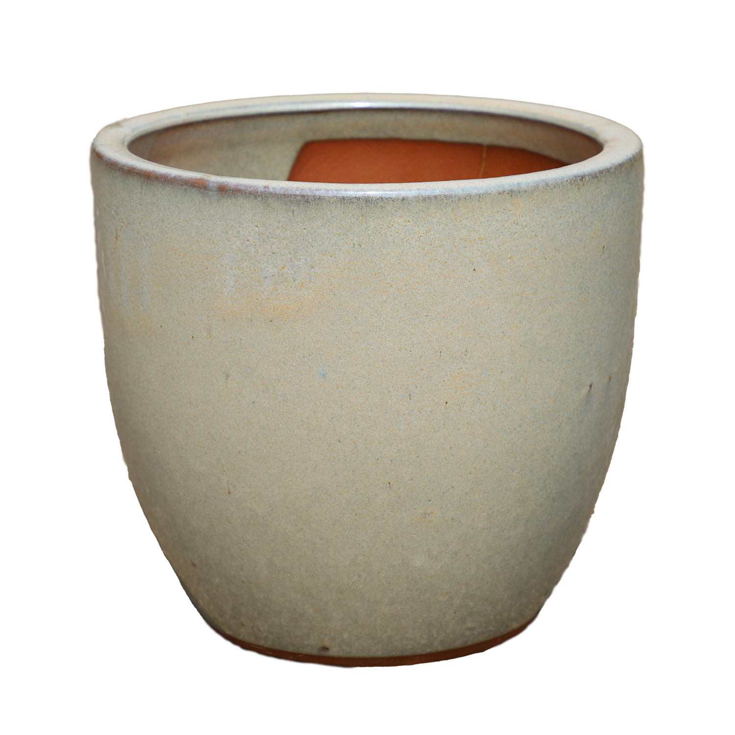 LANCELOT 57x50 cm, grande vaso da esterno, realizzato a mano in terracotta smaltata, resistente al gelo, perla