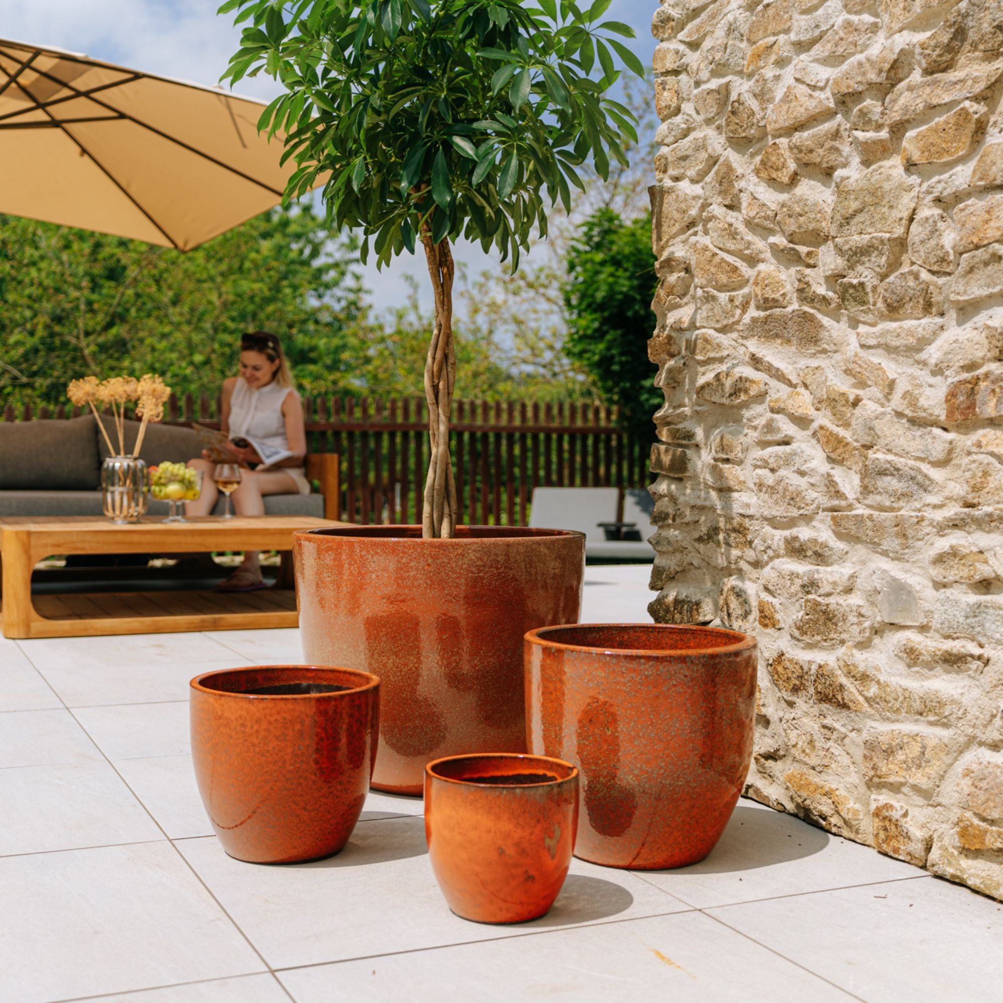 Pot LANCELOT 29x26cm rouille automnale