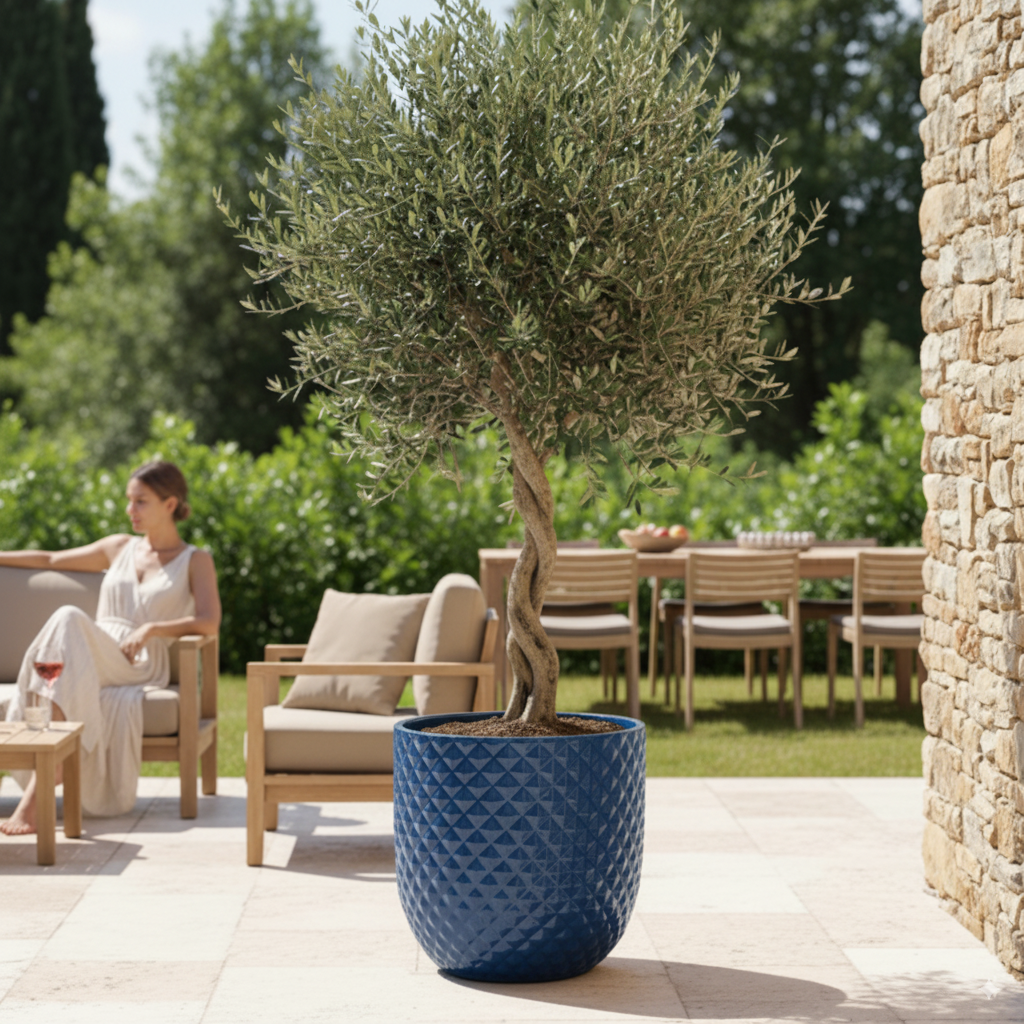 MARS Pot 45x45cm antique blue